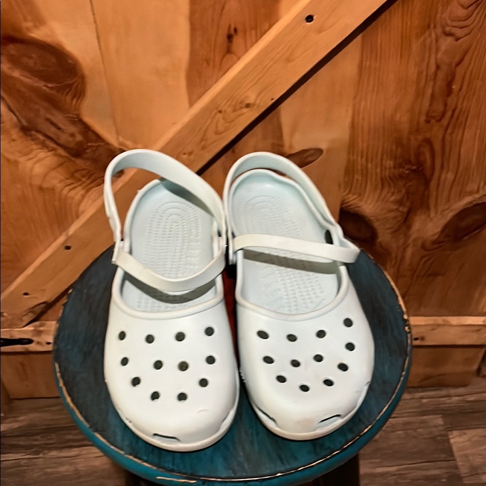 CROCS Light blue and Mules & Clogs with Perforated Design